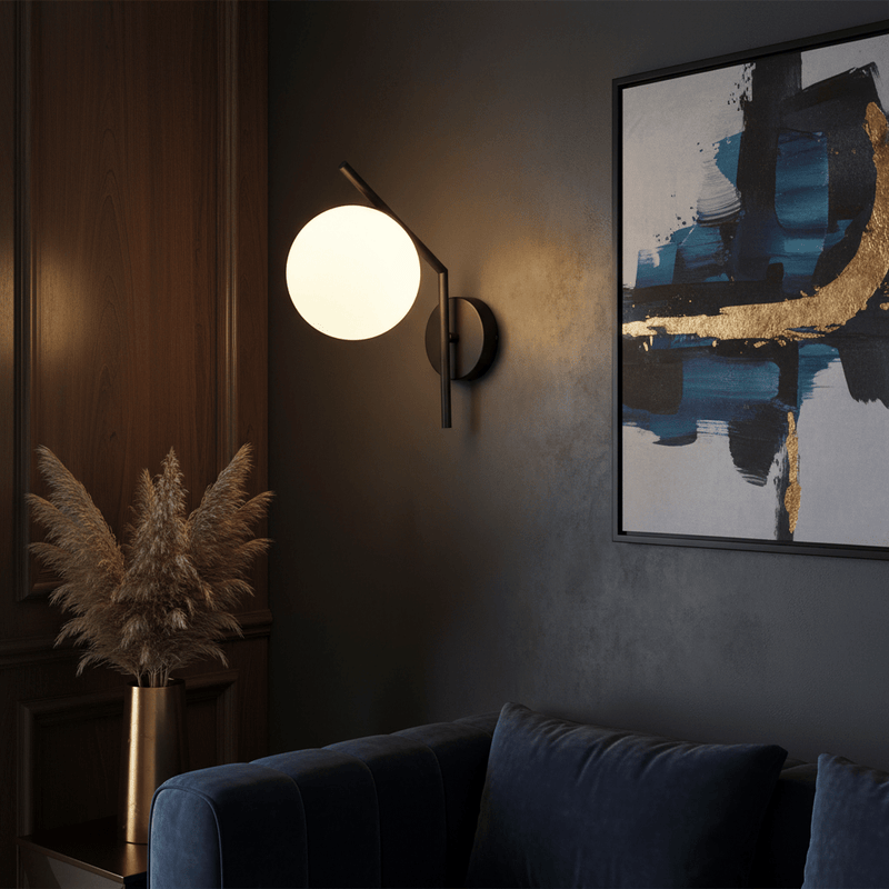 Zaevia Aleta Mid - Century Glass Globe Wall Sconce - Wall Light | Zaevia