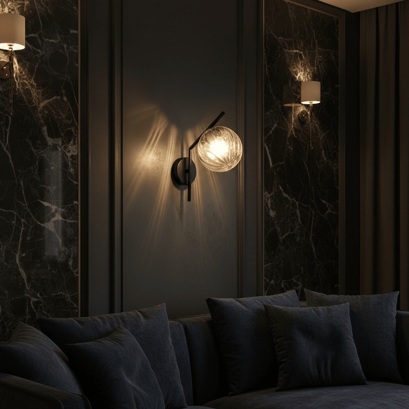 Zaevia Aleta Mid - Century Glass Globe Wall Sconce - Wall Light | Zaevia