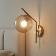 Zaevia Aleta Mid - Century Glass Globe Wall Sconce - Wall Light | Zaevia