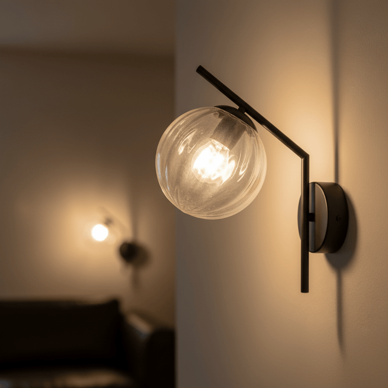 Zaevia Aleta Mid - Century Glass Globe Wall Sconce - Wall Light | Zaevia