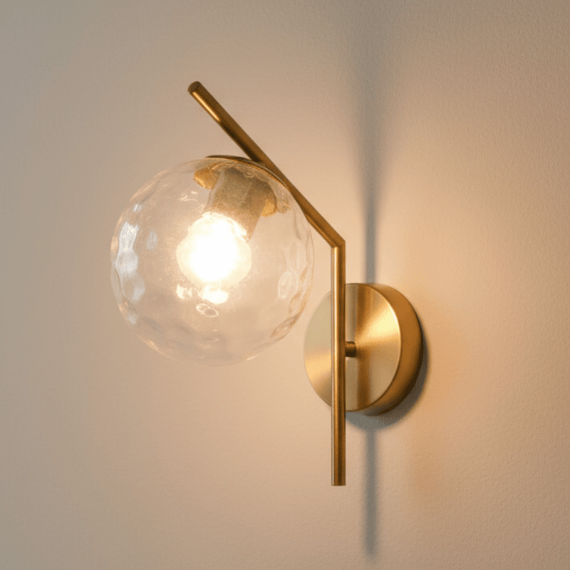 Zaevia Aleta Mid - Century Glass Globe Wall Sconce - Wall Light | Zaevia