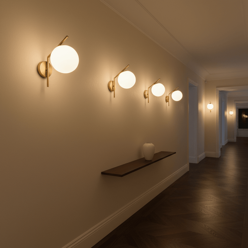 Zaevia Aleta Mid - Century Glass Globe Wall Sconce - Wall Light | Zaevia