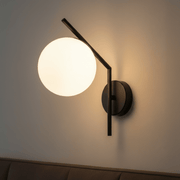 Zaevia Aleta Mid - Century Glass Globe Wall Sconce - Wall Light | Zaevia