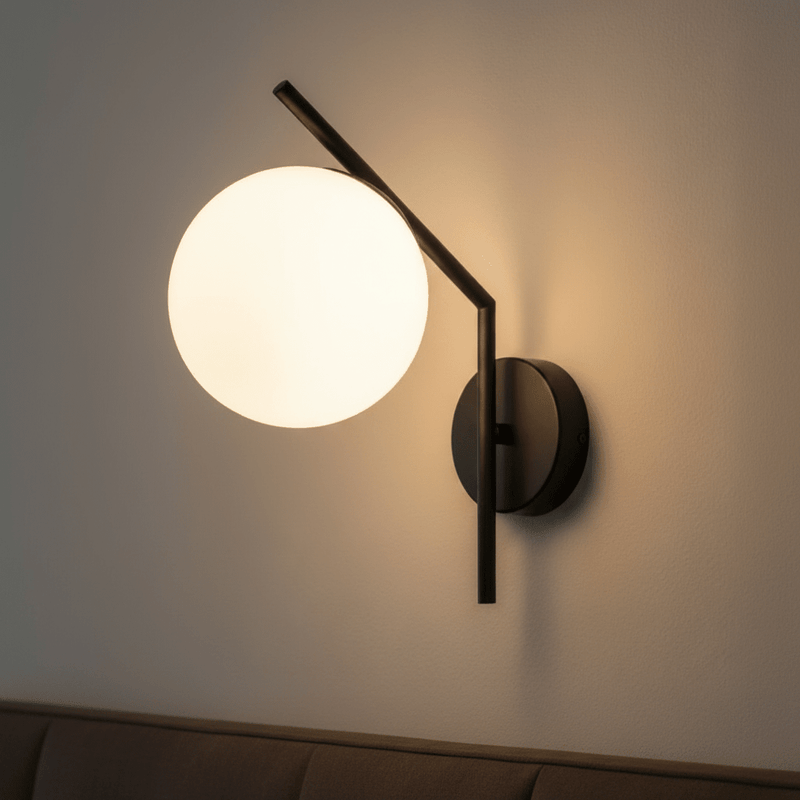 Zaevia Aleta Mid - Century Glass Globe Wall Sconce - Wall Light | Zaevia
