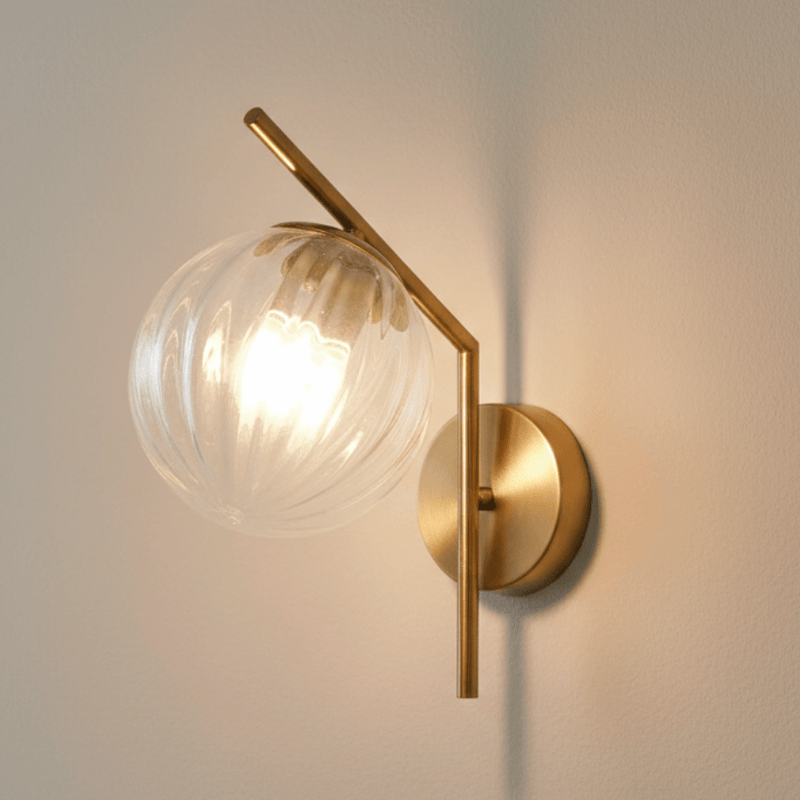 Zaevia Aleta Mid - Century Glass Globe Wall Sconce - Wall Light | Zaevia