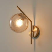 Zaevia Aleta Mid - Century Glass Globe Wall Sconce - Wall Light | Zaevia