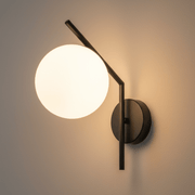Zaevia Aleta Mid - Century Glass Globe Wall Sconce - Wall Light | Zaevia