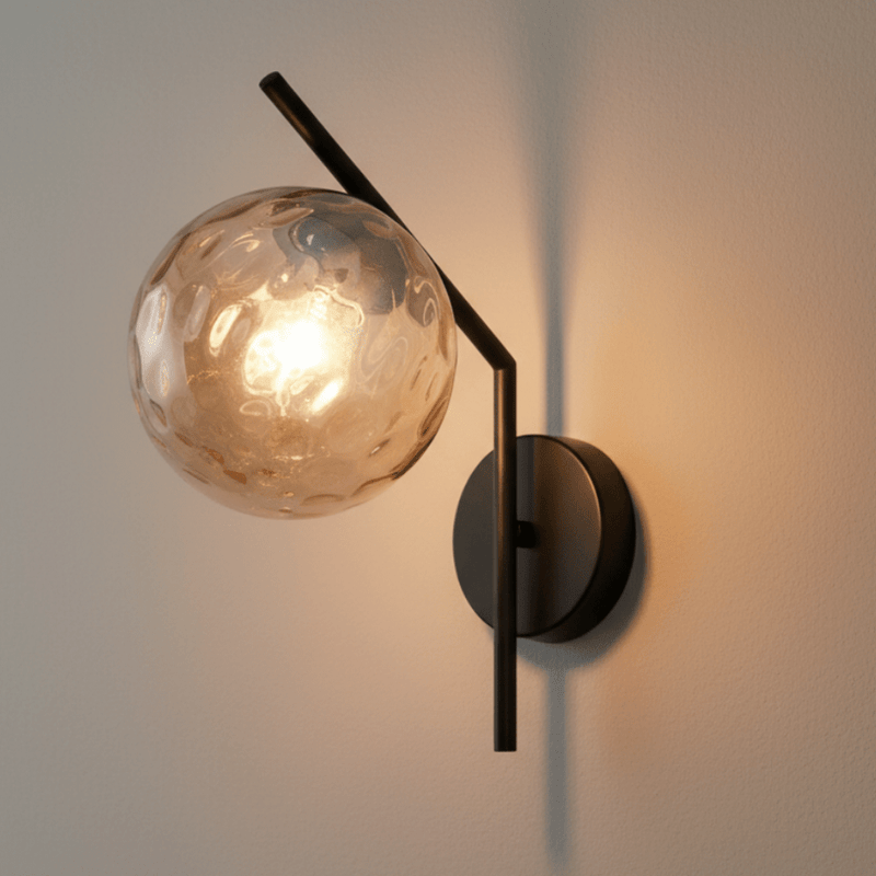 Zaevia Aleta Mid - Century Glass Globe Wall Sconce - Wall Light | Zaevia