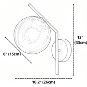 Zaevia Aleta Mid - Century Glass Globe Wall Sconce - Wall Light | Zaevia