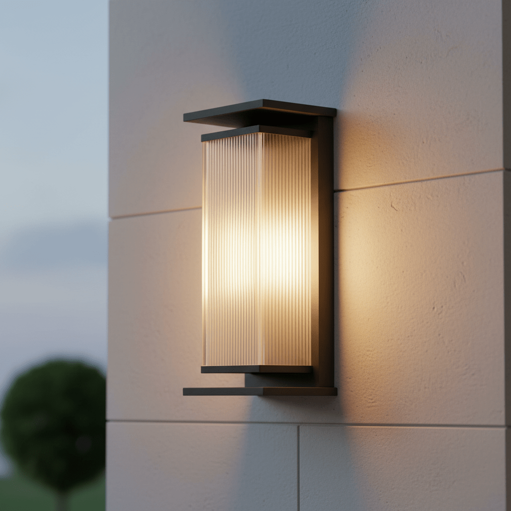 Alistair Architectural Fluted Solar Outdoor Sconce - Wall Light | Zaevia