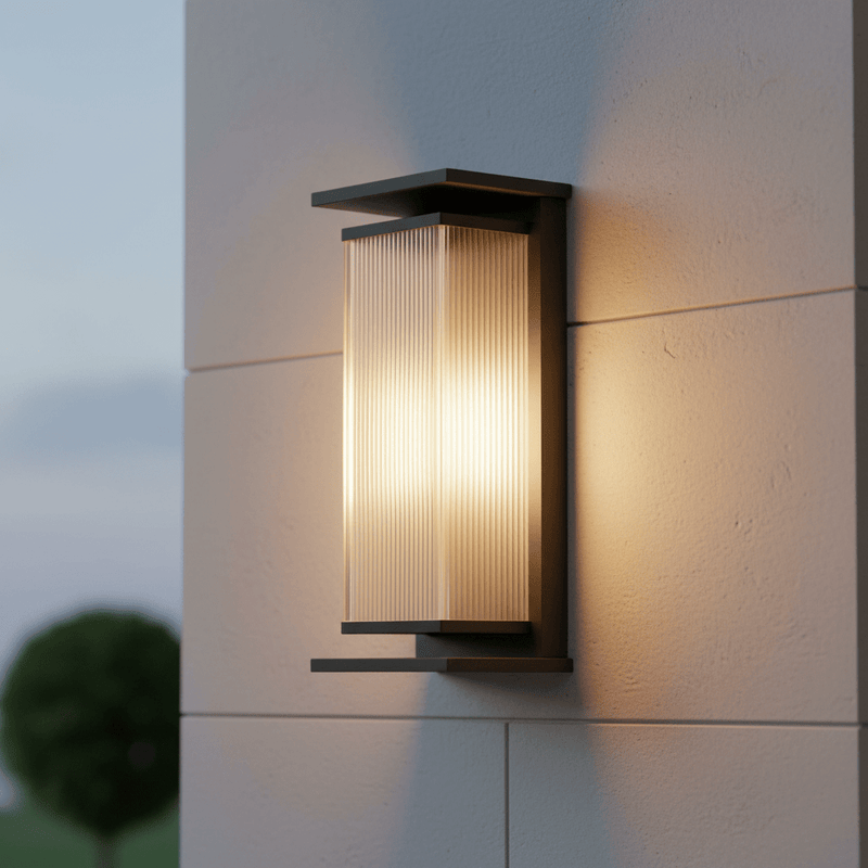 Alistair Architectural Fluted Solar Outdoor Sconce - Wall Light | Zaevia