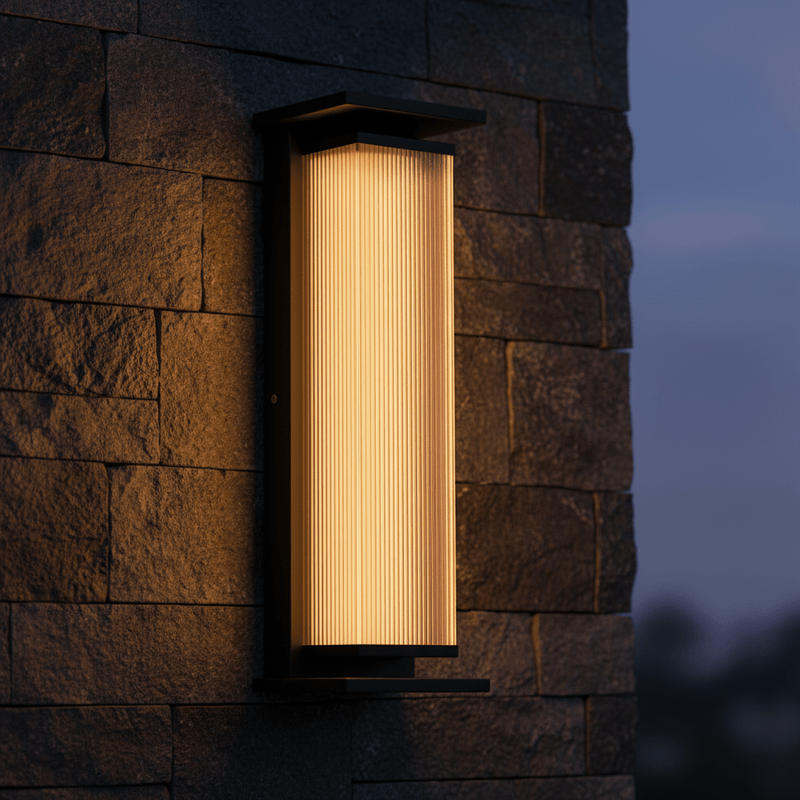 Alistair Architectural Fluted Solar Outdoor Sconce - Wall Light | Zaevia