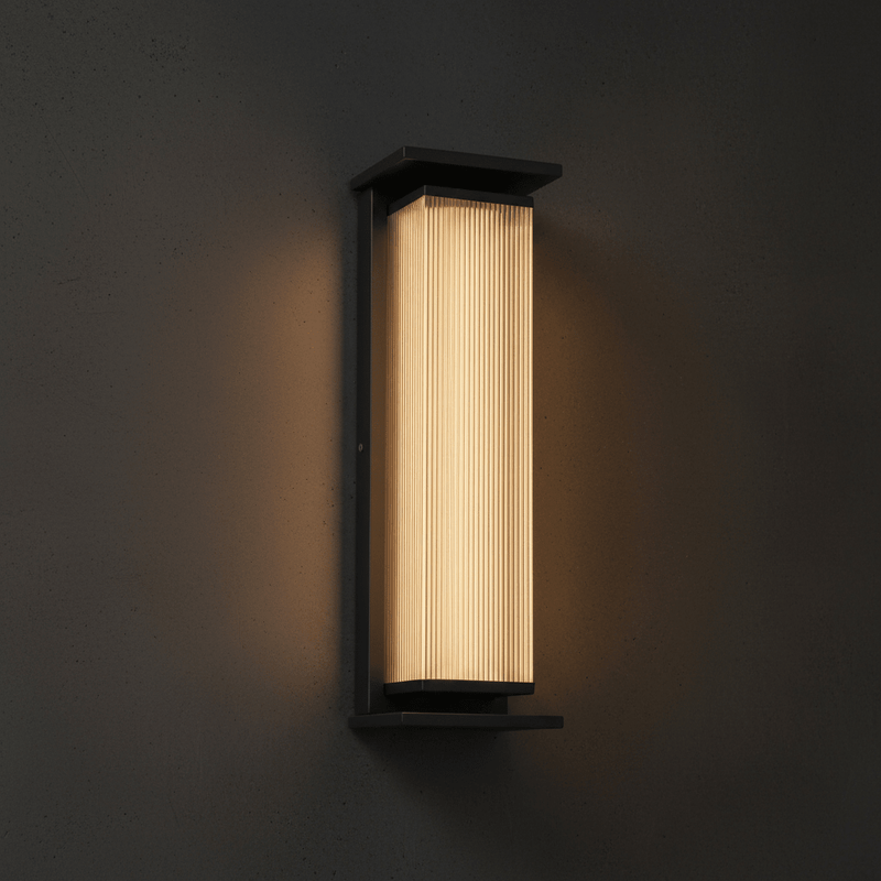 Alistair Architectural Fluted Solar Outdoor Sconce - Wall Light | Zaevia