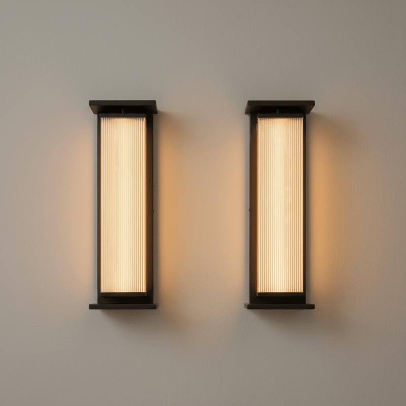 Alistair Architectural Fluted Solar Outdoor Sconce - Wall Light | Zaevia