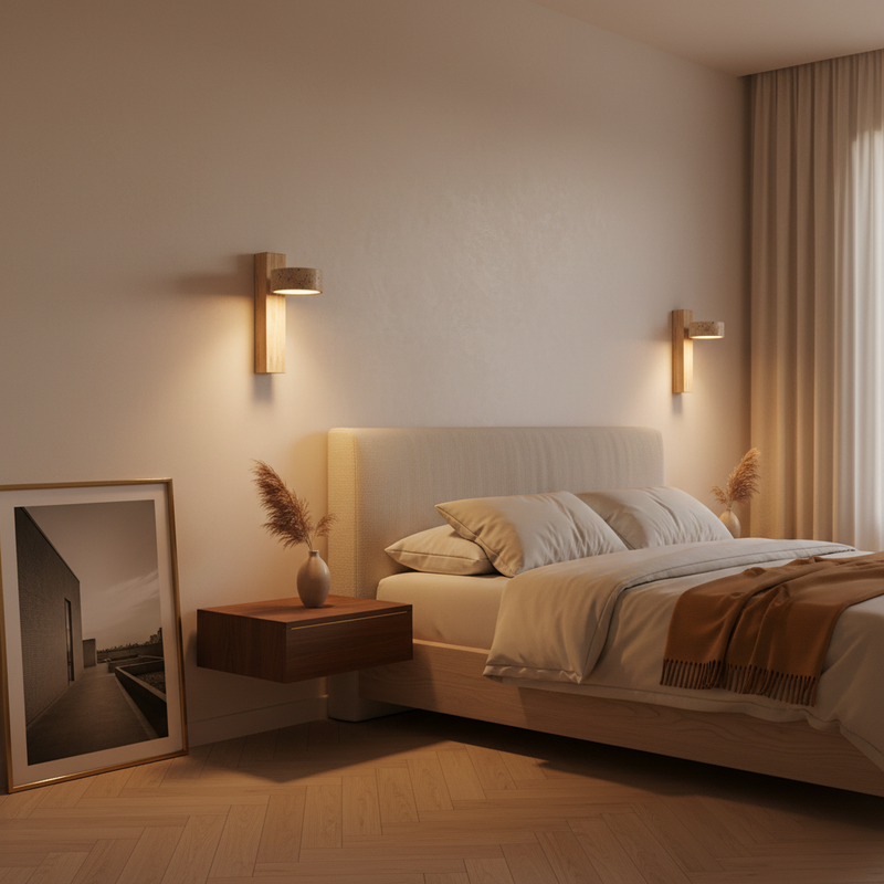 Amanda Rotatable Marble & Wood Wall Sconce