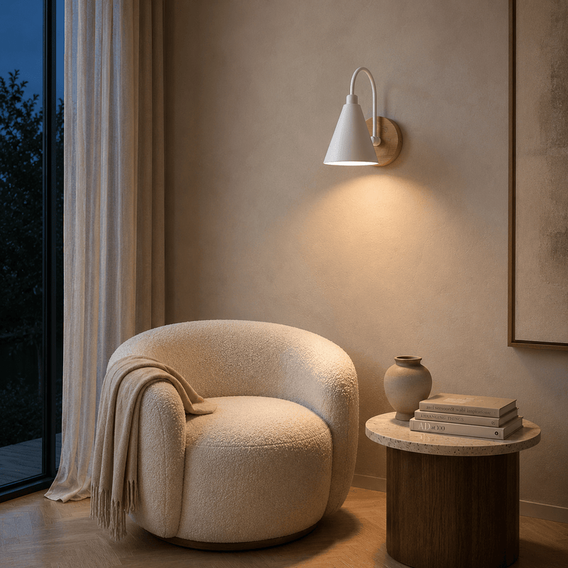 Arch Wood & Iron Cone Wall Sconce - | Zaevia