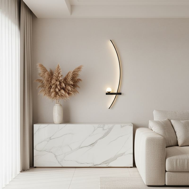 Arc & Orb LED Curve Wall Sconce