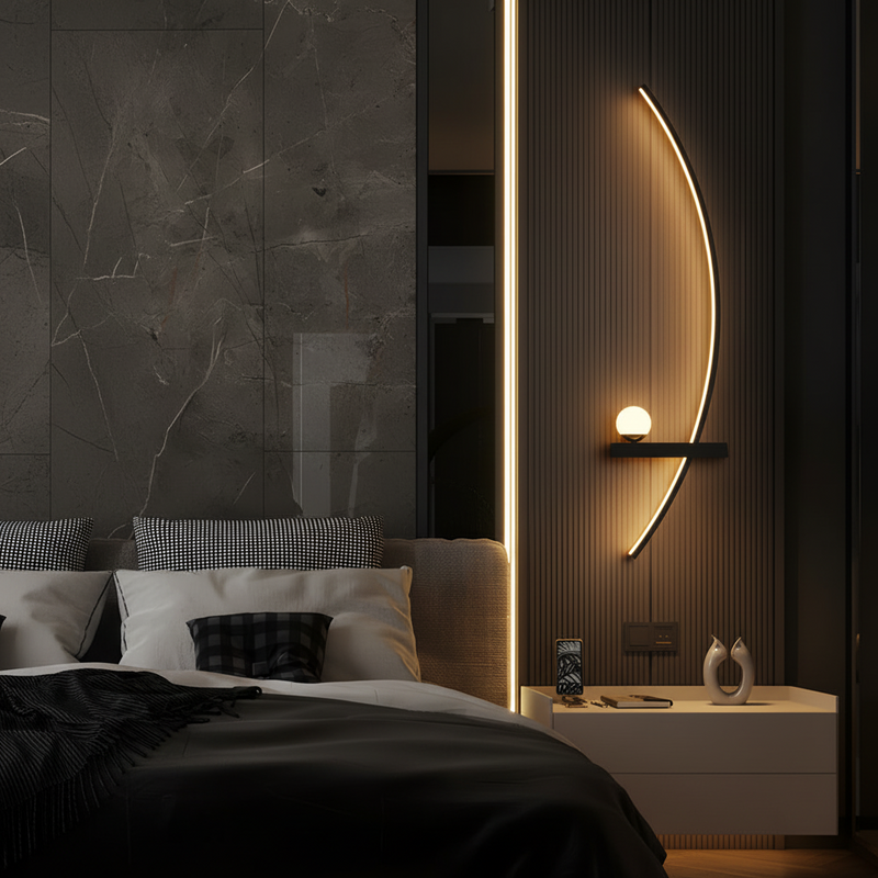 Arc & Orb LED Curve Wall Sconce