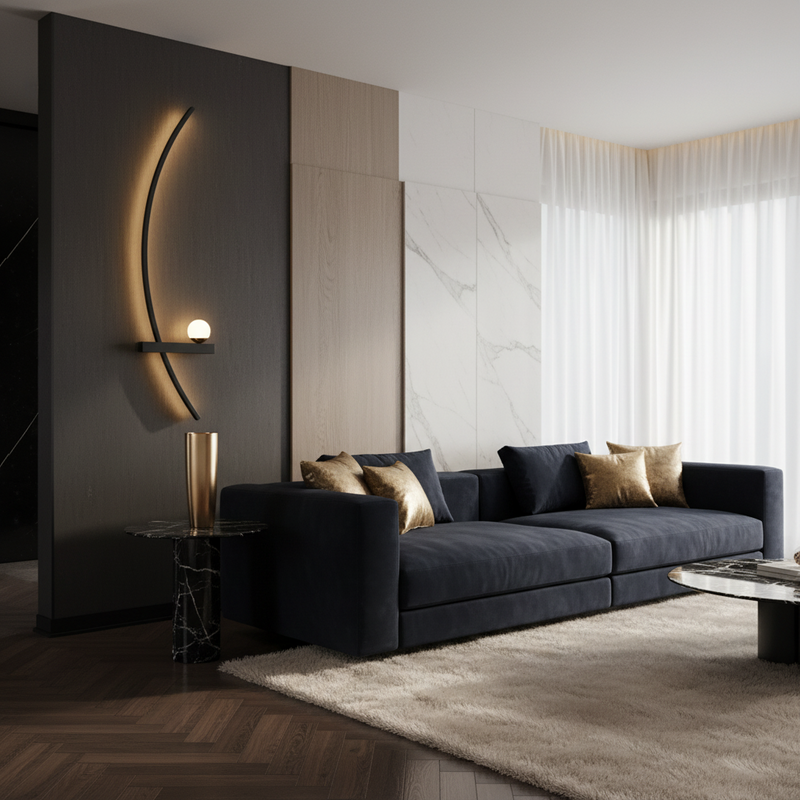 Arc & Orb LED Curve Wall Sconce