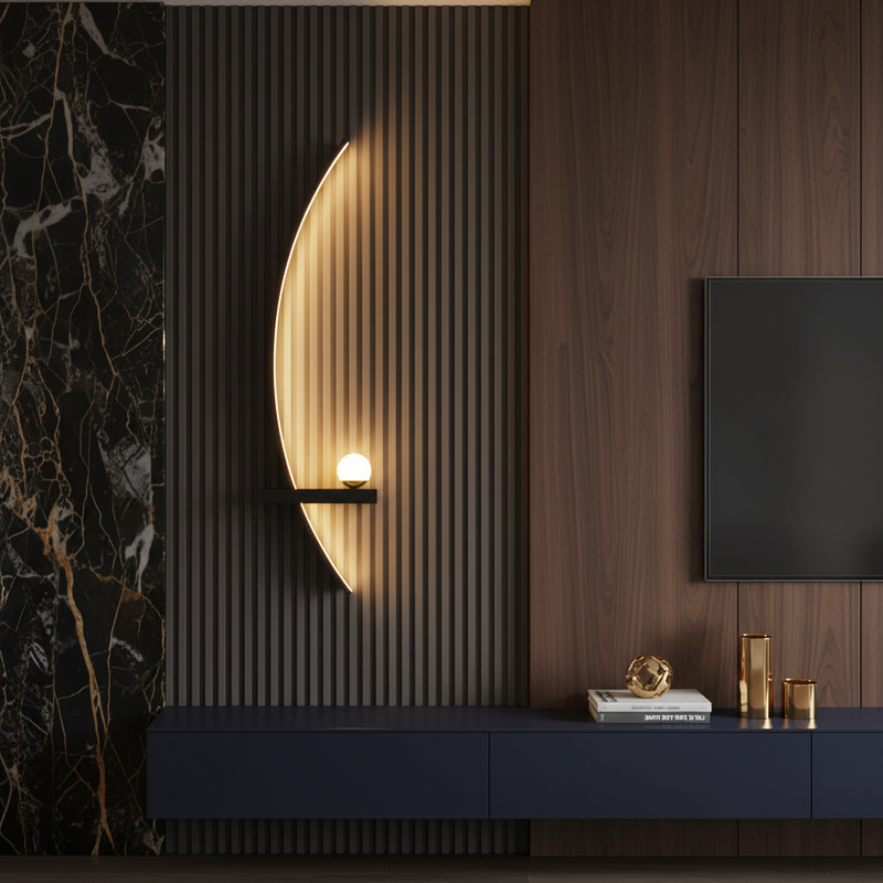 Arc & Orb LED Curve Wall Sconce