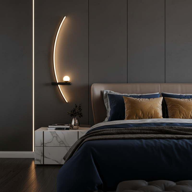 Arc & Orb LED Curve Wall Sconce