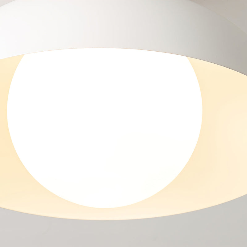 Asari Nordic Wood Base Glass Dome Ceiling Light