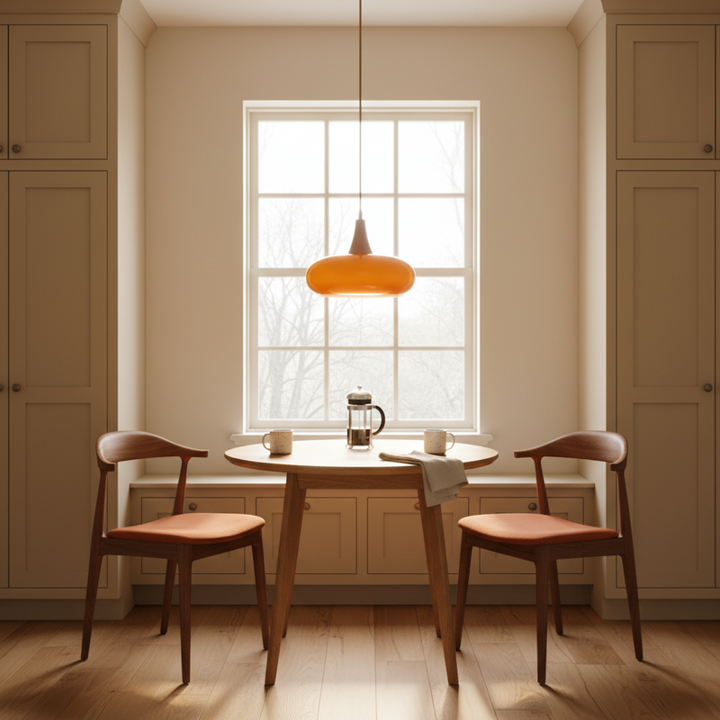 Aska Japandi Wood & Glass Pendant Light