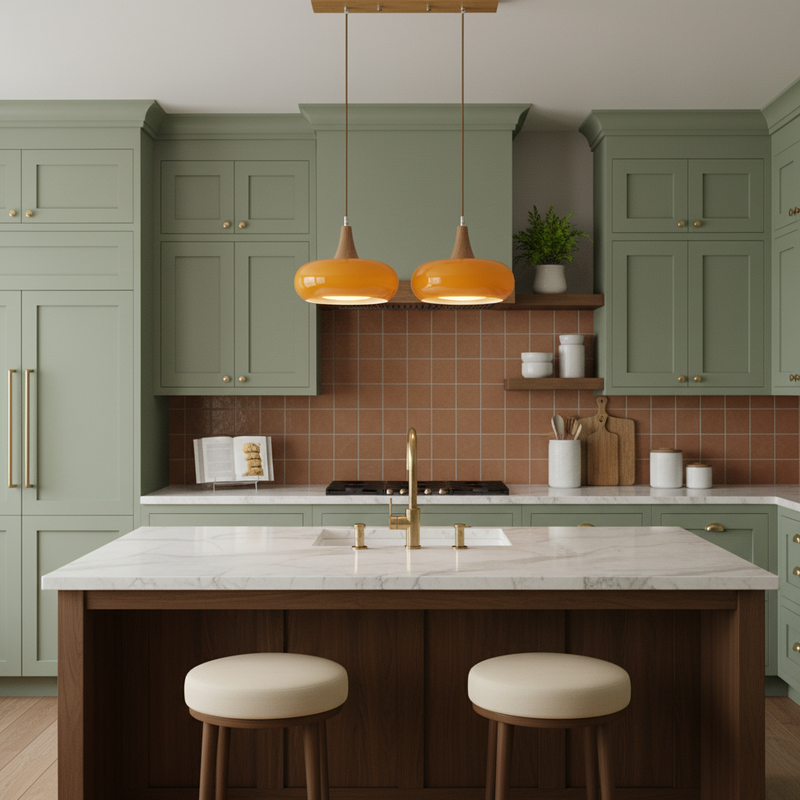 Aska Japandi Wood & Glass Pendant Light