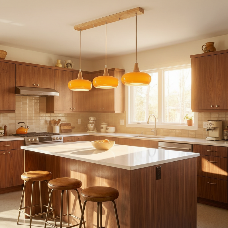 Aska Japandi Wood & Glass Pendant Light