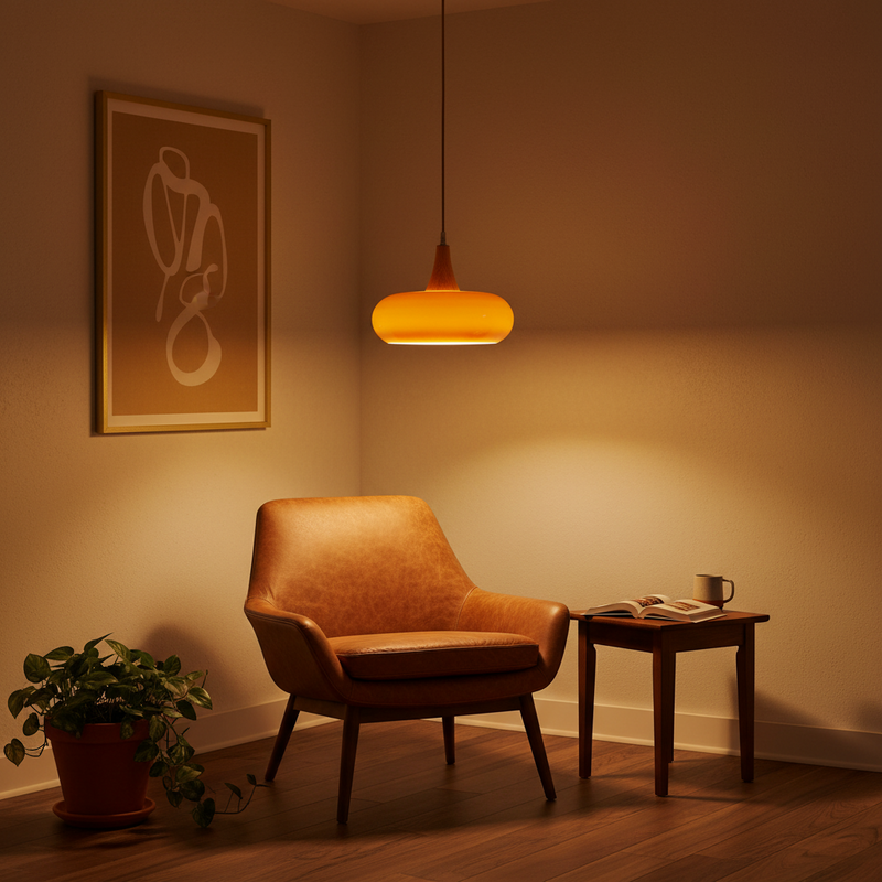 Aska Japandi Wood & Glass Pendant Light