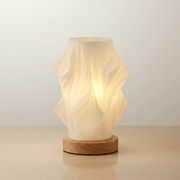 Zaevia Aura Sculpted Table Lamp with Oak Base - Table lamp | Zaevia