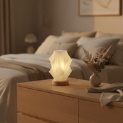 Zaevia Aura Sculpted Table Lamp with Oak Base - Table lamp | Zaevia