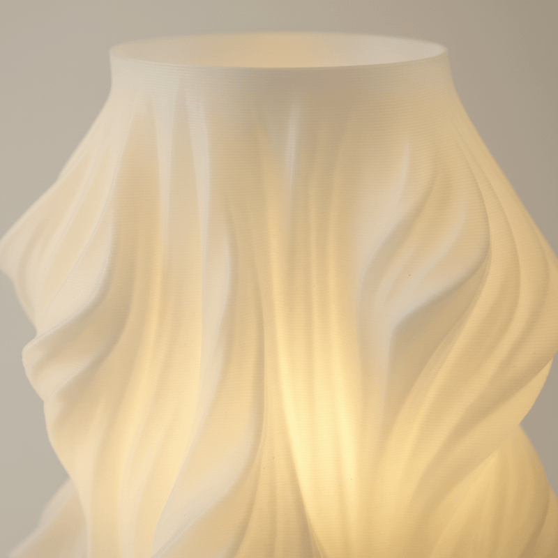 Zaevia Aura Sculpted Table Lamp with Oak Base - Table lamp | Zaevia