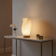 Zaevia Aura Sculpted Table Lamp with Oak Base - Table lamp | Zaevia