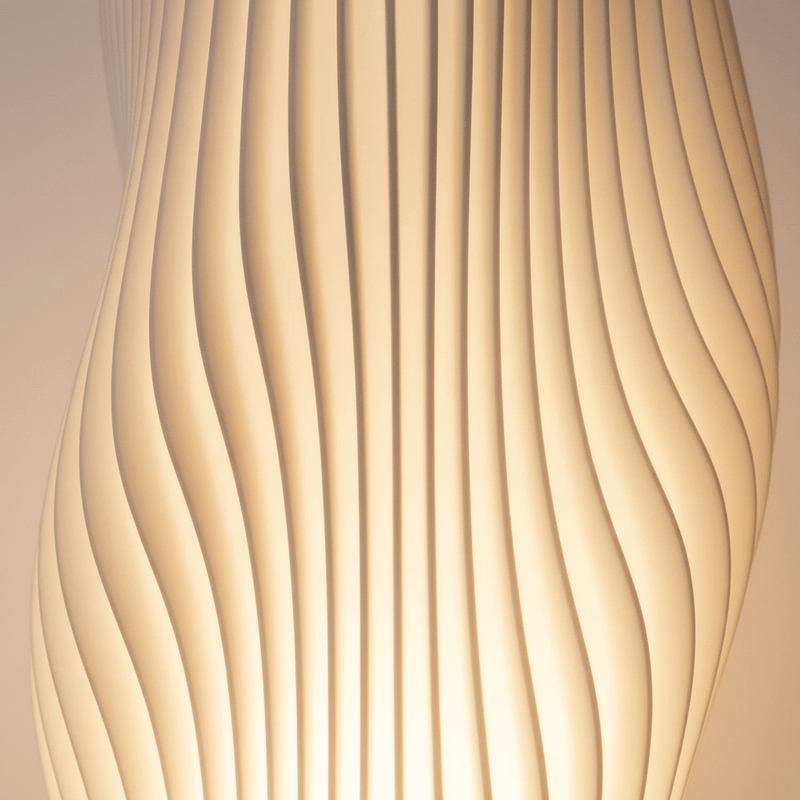 Zaevia Aura Sculpted Table Lamp with Oak Base - Table lamp | Zaevia