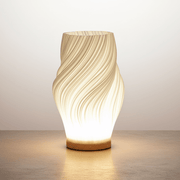 Zaevia Aura Sculpted Table Lamp with Oak Base - Table lamp | Zaevia