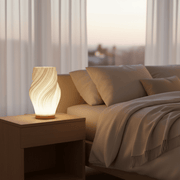 Zaevia Aura Sculpted Table Lamp with Oak Base - Table lamp | Zaevia