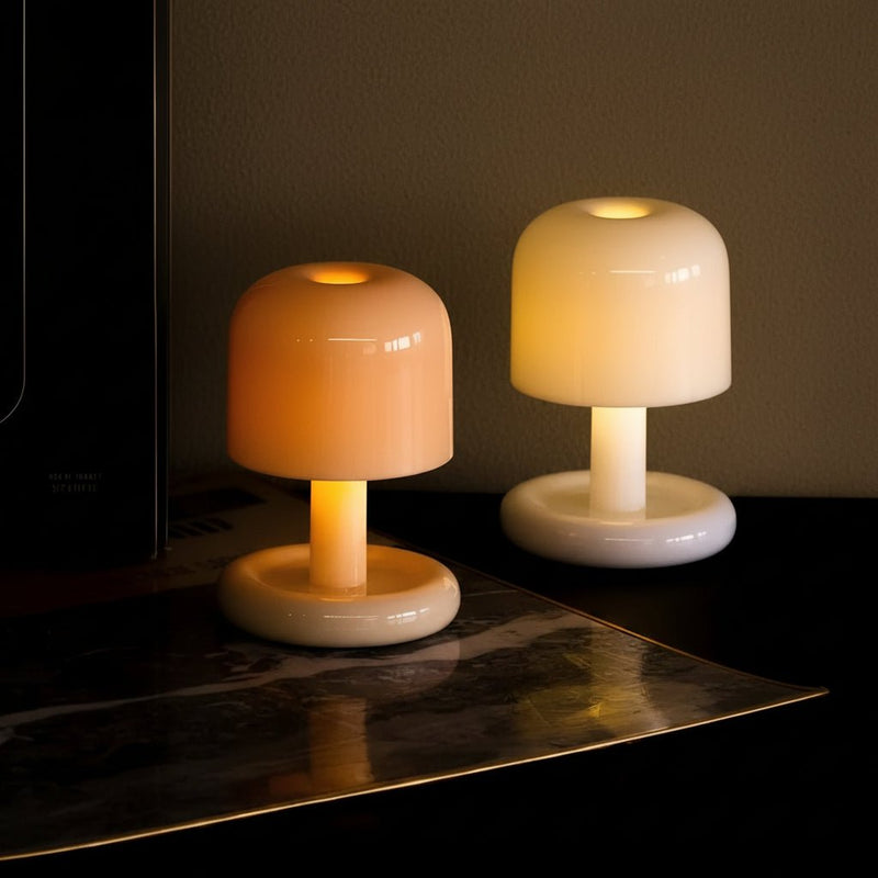 Zaevia Aura: Glass Mushroom Table Lamp - Table Lamp | Zaevia