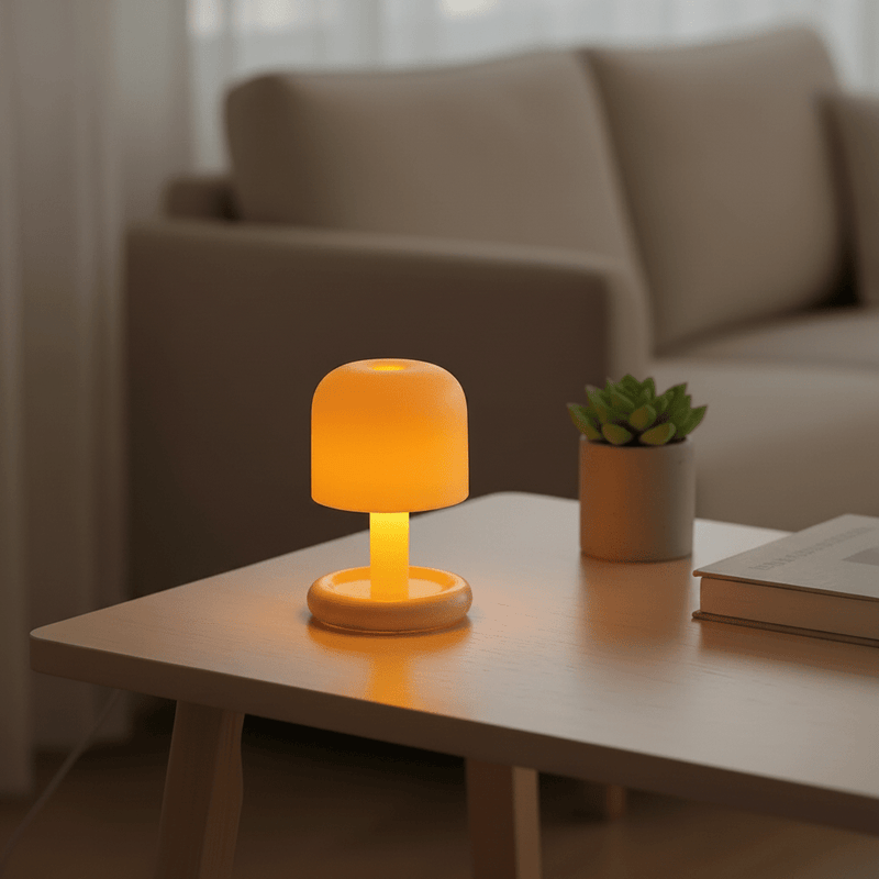 Zaevia Aura: Glass Mushroom Table Lamp - Table Lamp | Zaevia