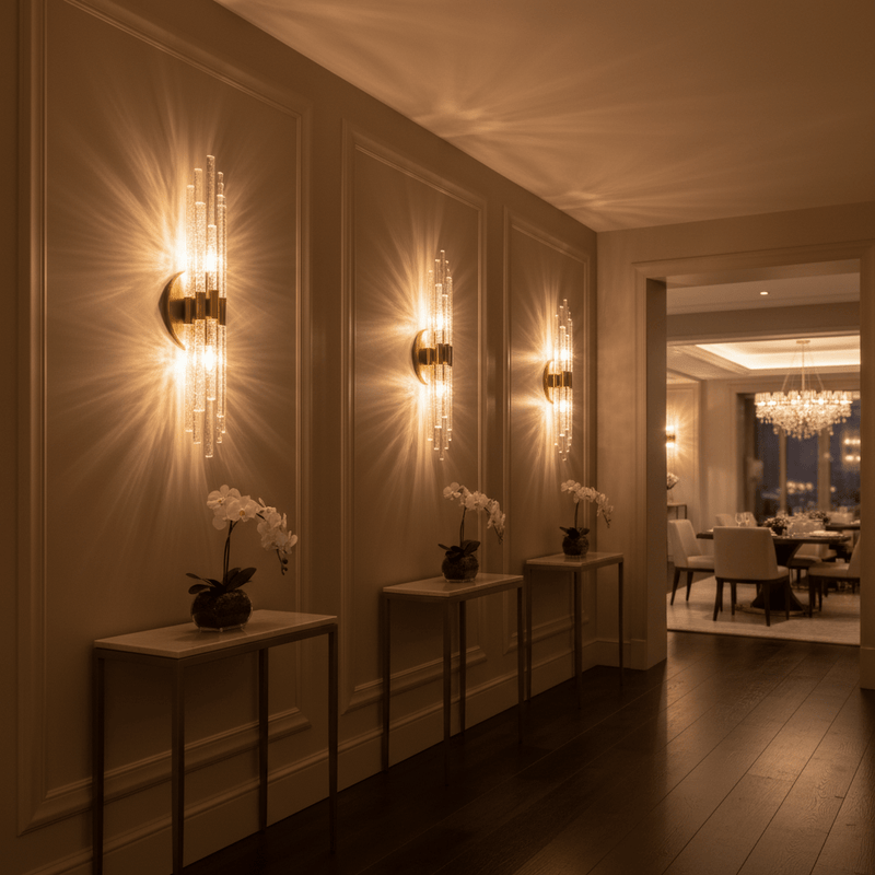 Aurelia Architectural Fluted Crystal Sconce - Lighting > Wall Lights > Wall Sconces > Diffused Light Wall Sconces | Zaevia