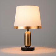 Zaevia Aurelia Fabric Shade Desk Lamp – Minimalist Mid Century Modern Bedside Light - Lighting > Table & Floor Lamps > Table Lamps > Designer Table Lamps | Zaevia
