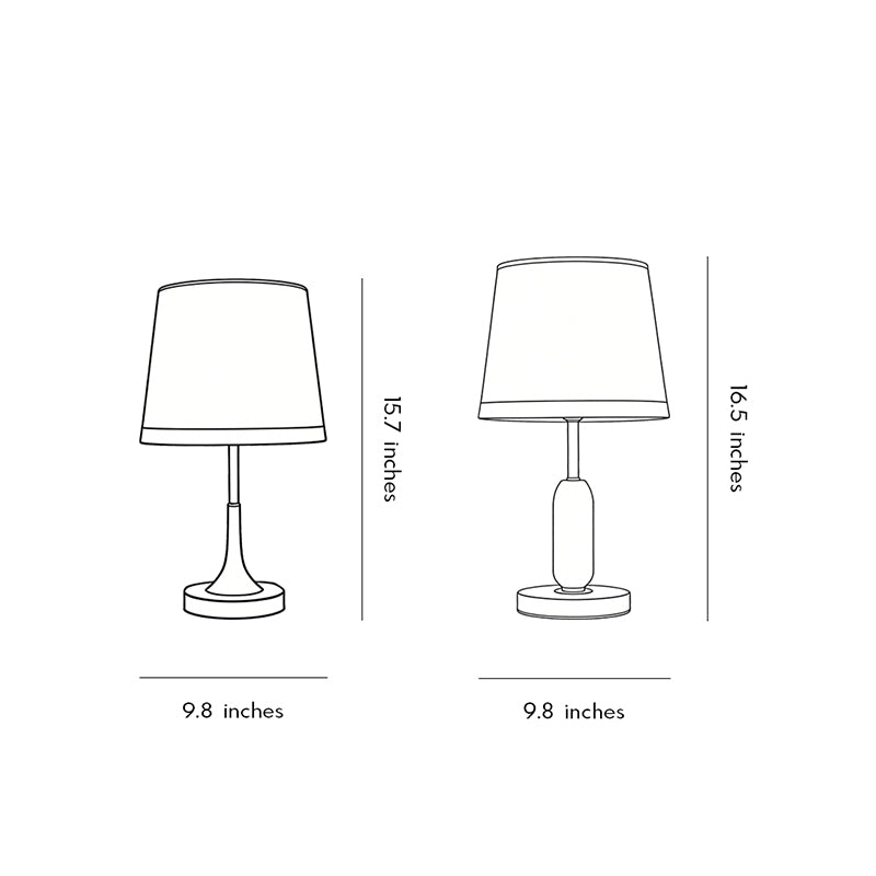 Zaevia Aurelia Fabric Shade Desk Lamp – Minimalist Mid Century Modern Bedside Light - Lighting > Table & Floor Lamps > Table Lamps > Designer Table Lamps | Zaevia
