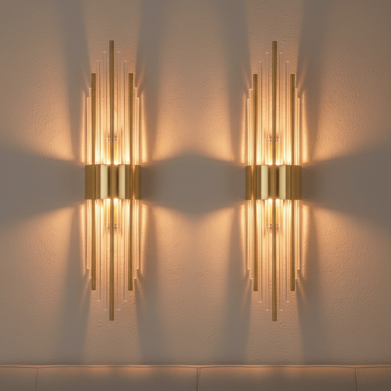 Zaevia Aurelia Fluted Glass Rod Wall Sconce - Wall Light | Zaevia