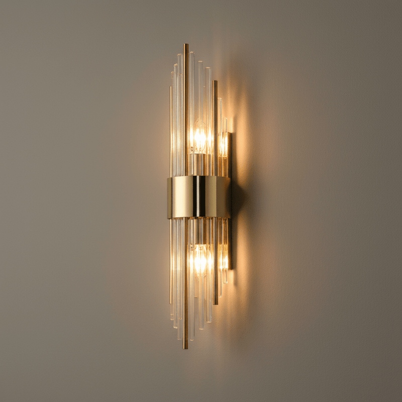 Zaevia Aurelia Fluted Glass Rod Wall Sconce - Wall Light | Zaevia
