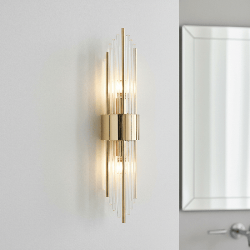 Zaevia Aurelia Fluted Glass Rod Wall Sconce - Wall Light | Zaevia