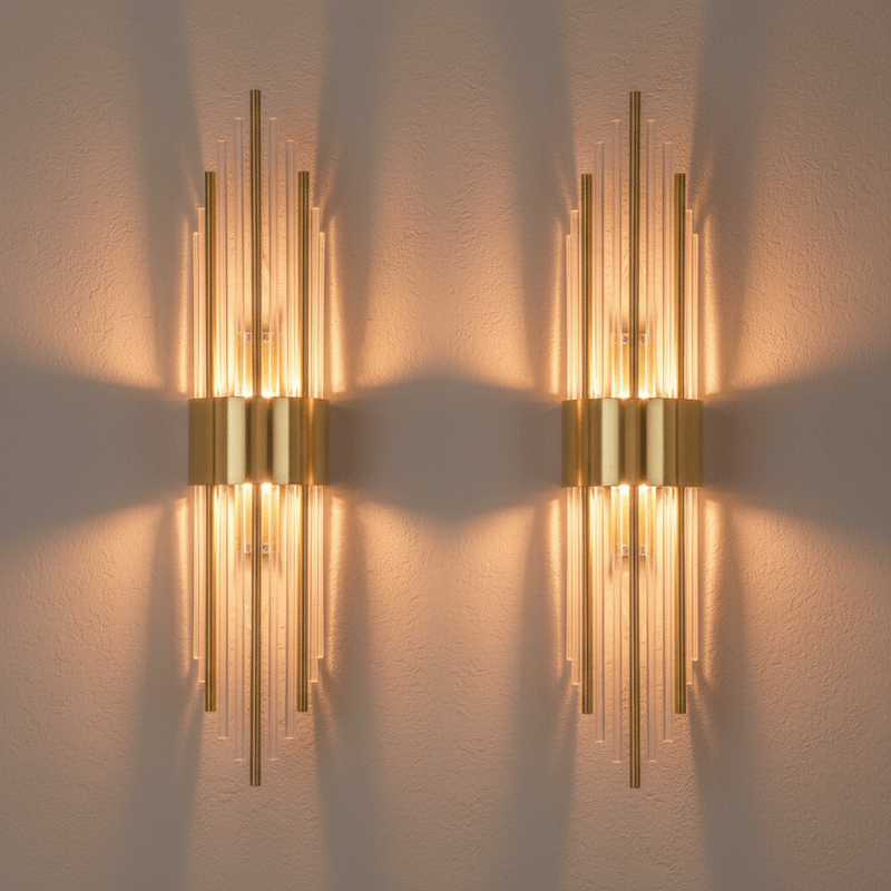 Zaevia Aurelia Fluted Glass Rod Wall Sconce - Wall Light | Zaevia