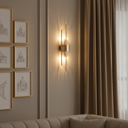 Zaevia Aurelia Fluted Glass Rod Wall Sconce - Wall Light | Zaevia