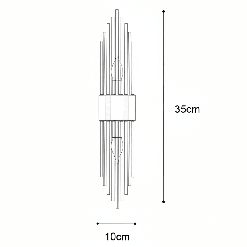 Zaevia Aurelia Fluted Glass Rod Wall Sconce - Wall Light | Zaevia
