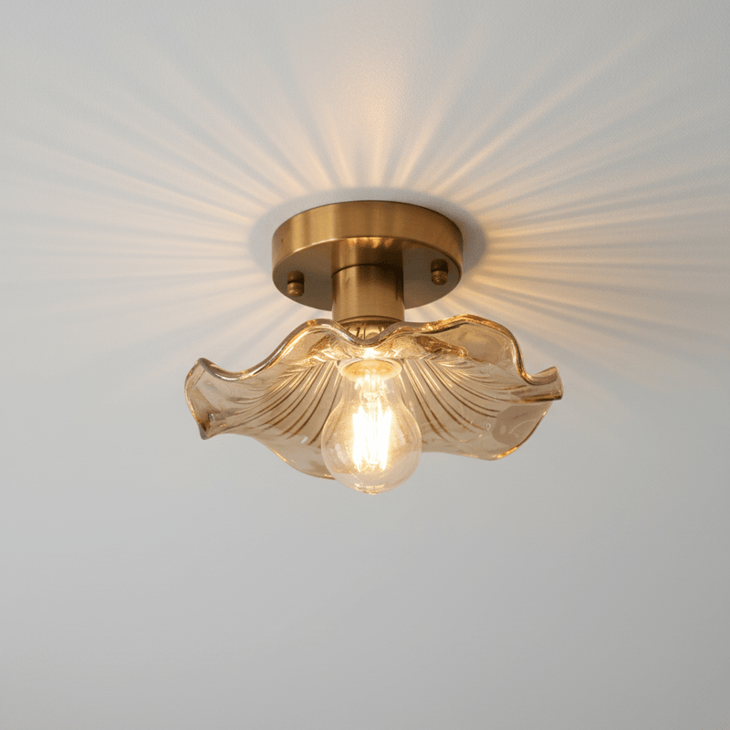 Zaevia Aurelia Ruffled Glass Flush Mount - Ceiling Light | Zaevia