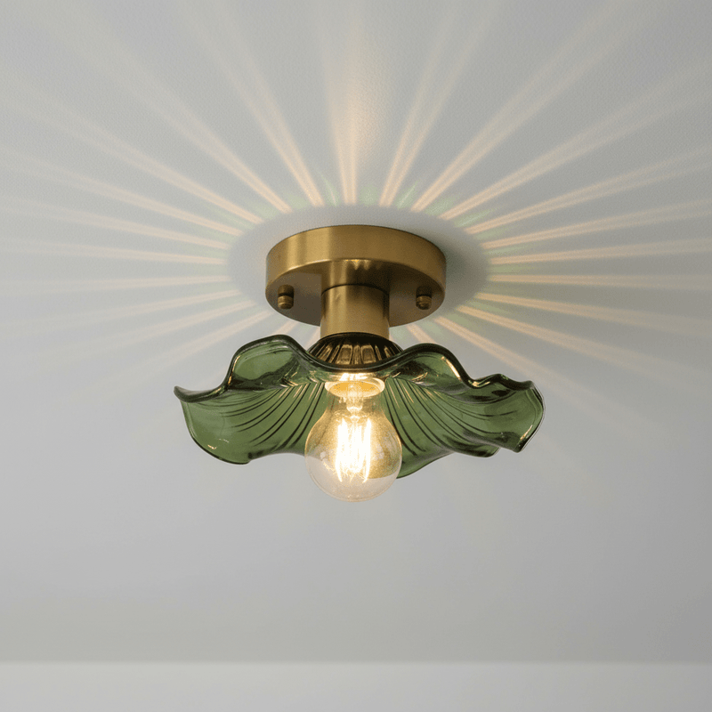Zaevia Aurelia Ruffled Glass Flush Mount - Ceiling Light | Zaevia